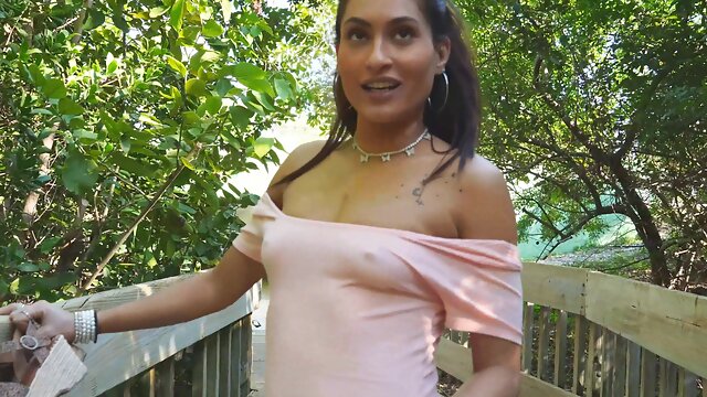 Horny solo girl Sommer shows her pussy and asshole outdoors