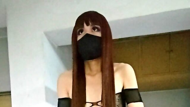 Asian Crossdresser, Chinese Cumshot, Pantyhose