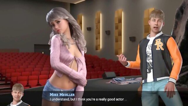 Touchdown girls: sexy girl takes big dick deep inside her asshole on a theater college stage ep 5
