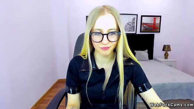 Belarus blonde flashes small tits on webcam