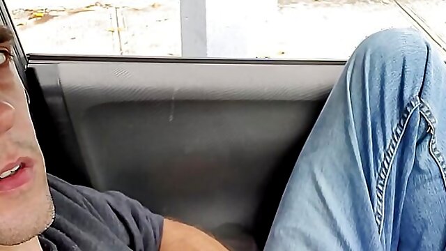 Outdoor Cock Jerking in Car