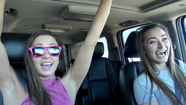 Abigail Mac and Dani Daniels get kinky in a dirty road trip