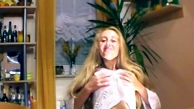 Wild German slut enjoys big cock and sausage in her wet muff