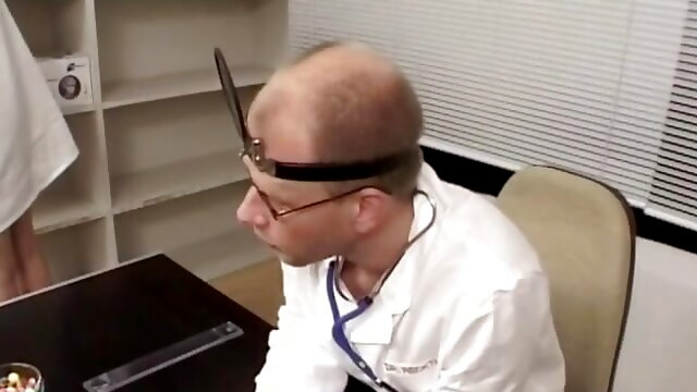Horny doctor and a big cock patient fucking a fat nurse in the office