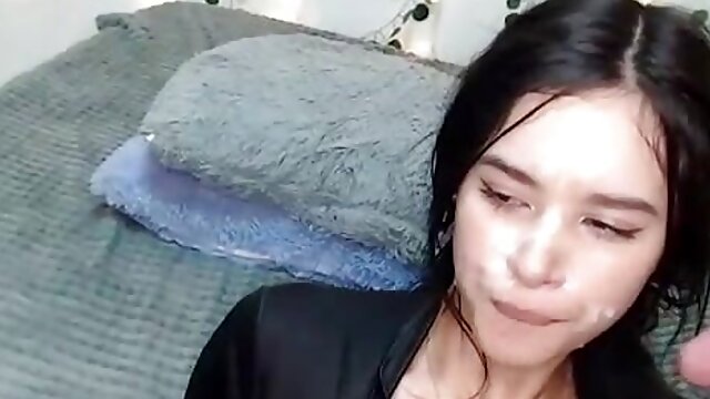 Daniel cums on Karol face and she plays with her pussy