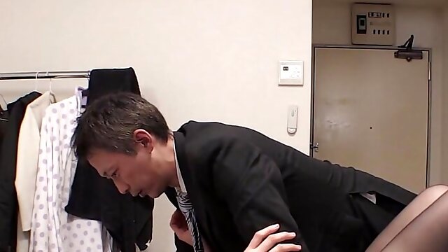 Voluptuous Japanese office lady seduces realtor for apartment