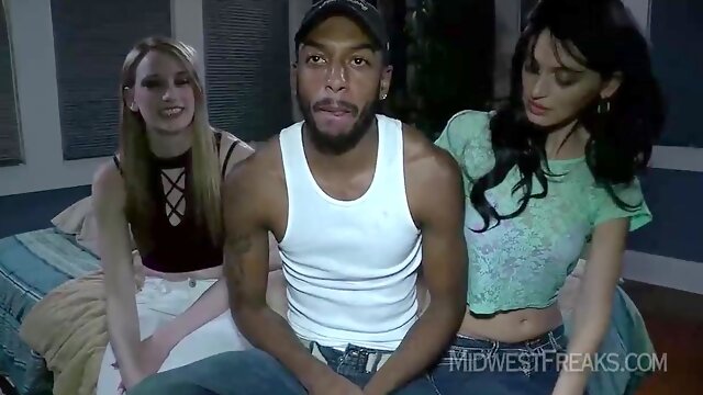 Arousing sluts interracial threesome sex