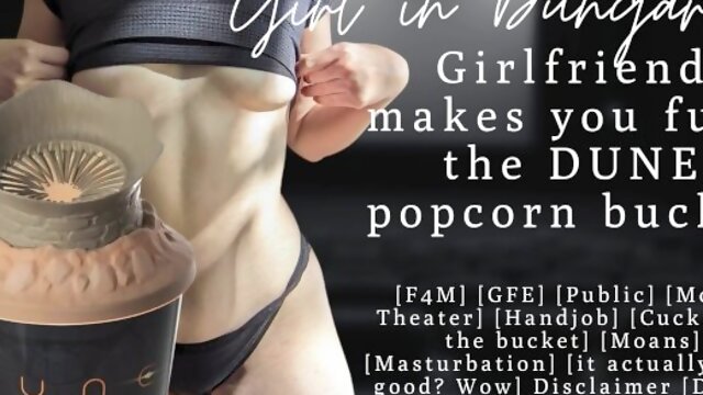 ASMR  Girlfriend makes you fuck the DUNE popcorn bucket  Audio Porn for Men