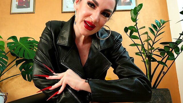 Sadistic Leather Mistress Uses Your Weakness