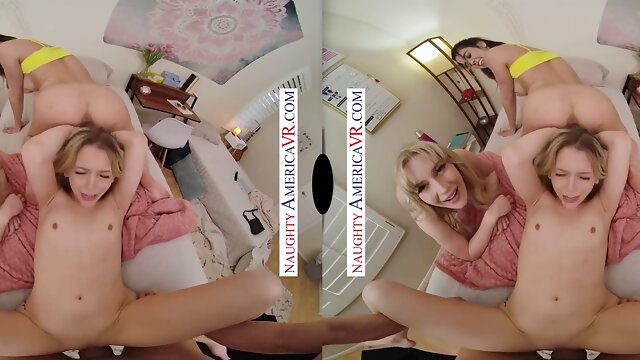 Petite college girls Emma Starletto, Kylie Rocket & Lily Larimar share a hard cock in HD porn