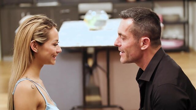 Veronica Leal with nice tits wearing lingerie sucking a dick