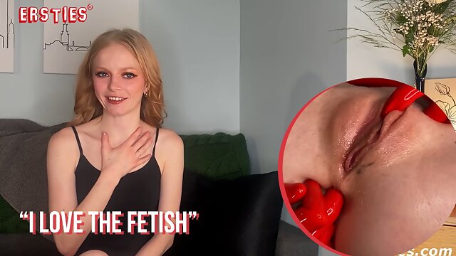 Ersties - Cute Blonde From Texas Explores Her Latex Fetish