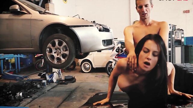 Slutty Garage 2 - Fucked In A Garage Of Sluts Long Haired Slut Gets Fucked By Every Cock That Comes Her Way