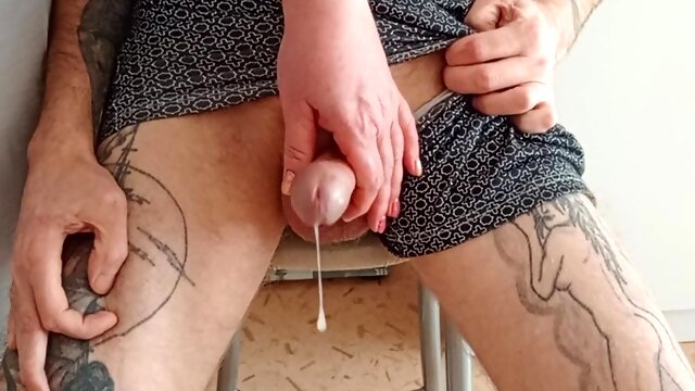 Jerks Off My Cock And Watches A Powerful Shot Of Sperm Close Up