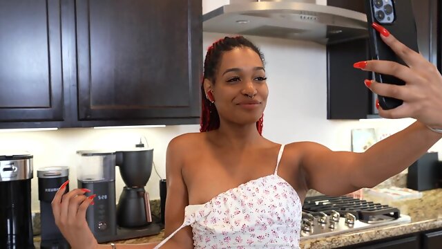 Brunette Addis Fouche with natural tits enjoys during interracial sex