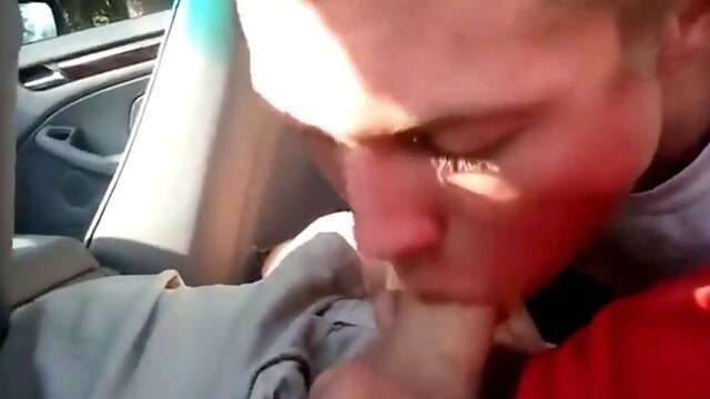 Young twink sucks dick in car and swallows 11