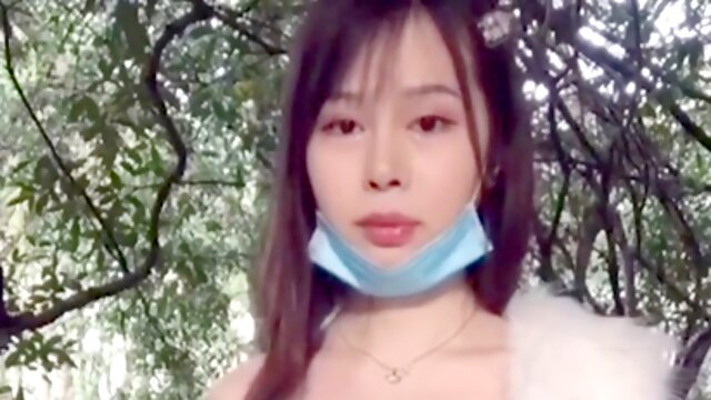 Super-cute exhibicionist chinese ladyboy masturbating her spunk-pump in public