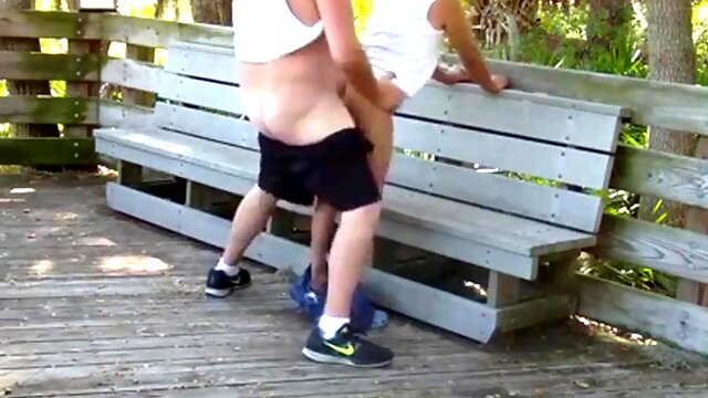 Older gays have sex in public park 14