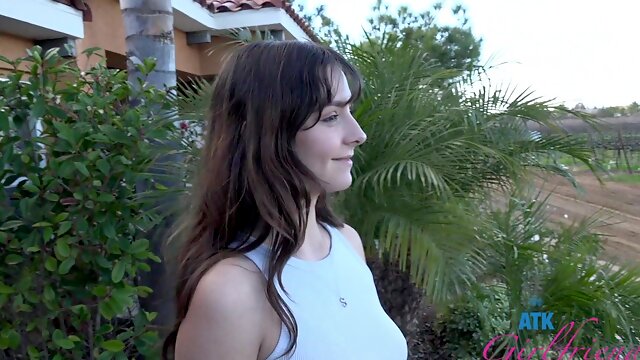 Homemade POV video of brunette Serena Hill being fucked by her man