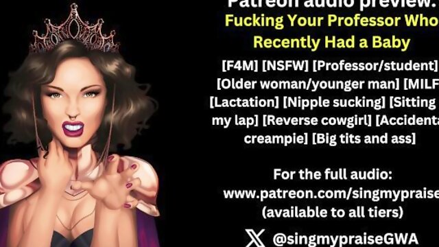 Fucking Your Professor Who Recently Had a Baby erotic audio preview -Performed by Singmypraise