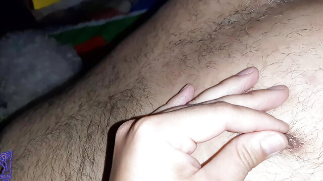 Rubbing Older Cock & Cum on My Little Titties