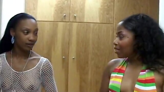 Couple Of Nice Cute Ebony Chicks Are Sucking Dick To Get Their Holes Fucked Hard