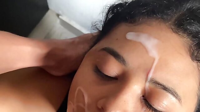 Colombian Blowjob Cumshot, Cum On Face, Cum In Mouth, Swallow