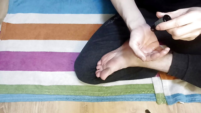 Wellness foot massage, foot relaxation, flexibility