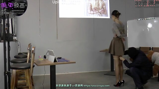Elegant Chinese Teacher Experiences Bondage For The First T