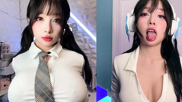 Busty Asian Teen - Big ass solo cosplay with toys