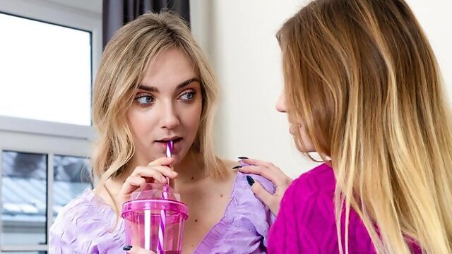 Enticing Julija and Oxanas lesbian video