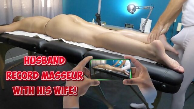 Husband Watch Masseur Touch his Dick on his Wifes Body