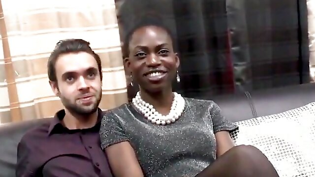 1st time casting couch for an interracial couple with a pretty black slut expert cock sucker