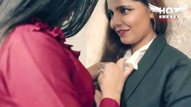 2 super-hot secretaries with the chief in the office - Indian porn web