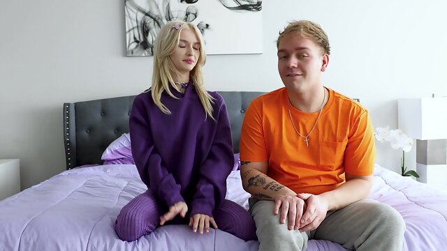 Emma Rosie wearing fishnet lingerie getting fucked on the bed