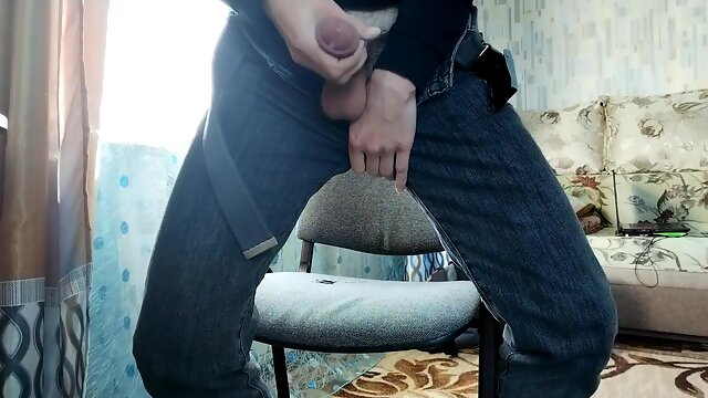 Came from school to jack his massive white fuck-stick