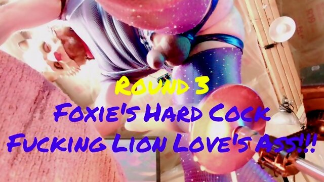 Foxies Squirting Cock Cumming in Lions Ass Round 2