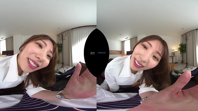 Likable asian lady amazing VR clip