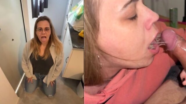 I record the delivery man, incredible blowjob in the drool that I give him!! I talk dirty