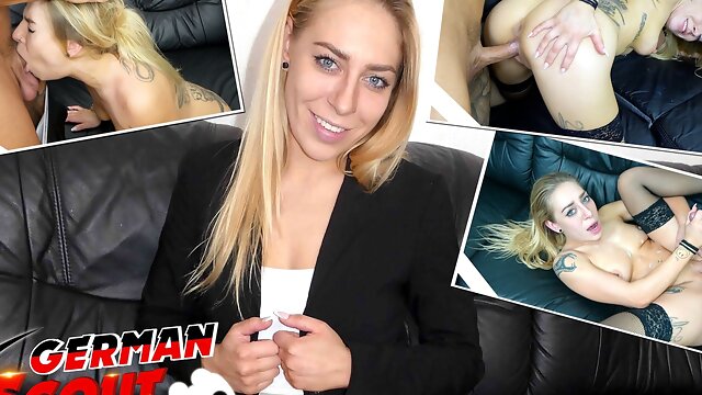 German Scout - Blonde Teen Alexa Swizz with Big Clit Pickup and Talk to Casting Fuck