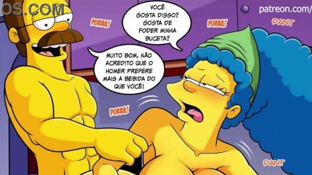 Simpson porn - Ned Flanders fuck Marge as a whore