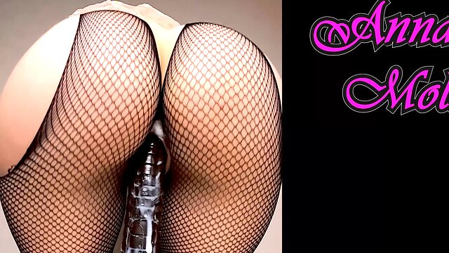 Sounds of pussy penetration PAWG in Pantyhose Rides Dildo