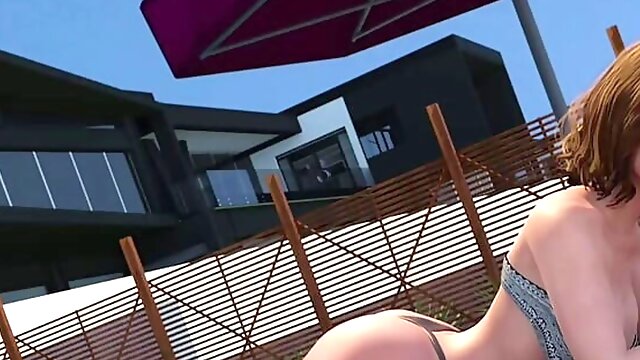 Grabbing the big ass and waving to the hot ones of my neighbors with big tits in bikinis, !! They are so hot!! Far From Home Part 3