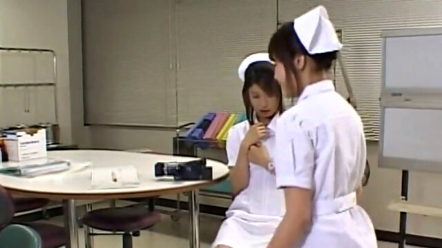 Solo Japanese nurse toying herself