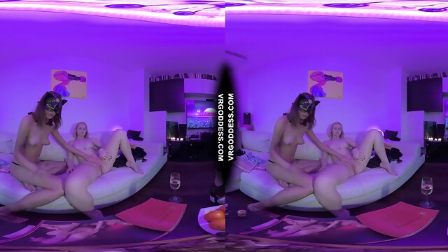 Lesbian Black Light Chilling Out Vaping Miss Pussycat Dildoing Blondie Layla To Orgasm