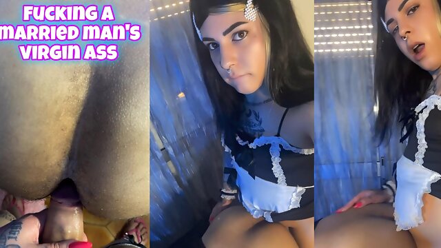 Trans Maid Emma Ink Fucks Her Married Boss's Virgin Ass