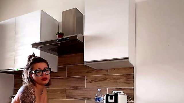 She invites me for a coffee and EAGER for COCK gets FUCKED in the KITCHEN