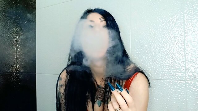 Latex Mistress, Femdom Smoking Fetish, Femdom Cigarette