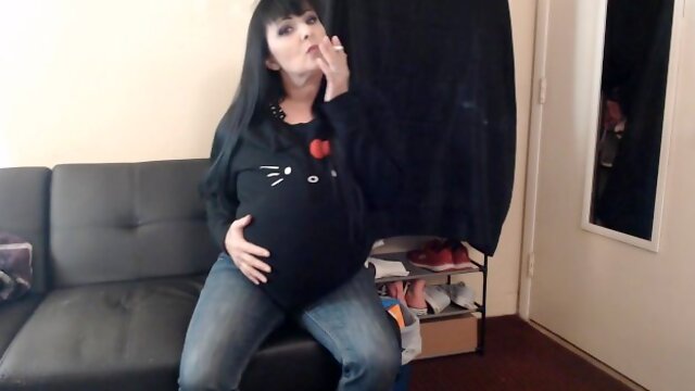 Pregnant Smoking, Smoking Fetish, Solo