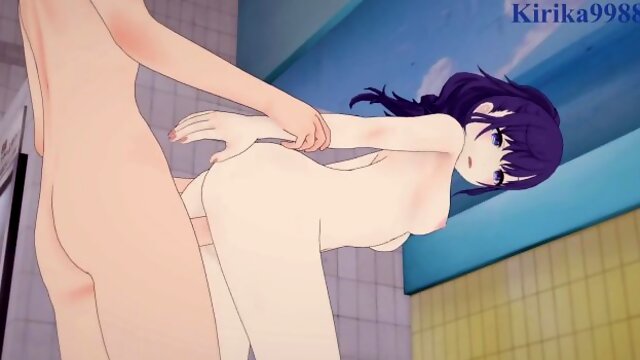Mafuyu Asahina and I have intense sex in a public bath. - Project SEKAI Hentai